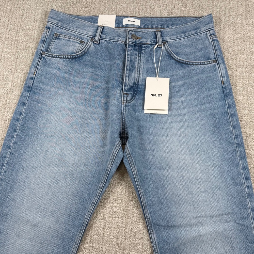 NEW NN.07 Mens 36x34 Blue Sonny Regular Fit Straight Leg Denim Jeans